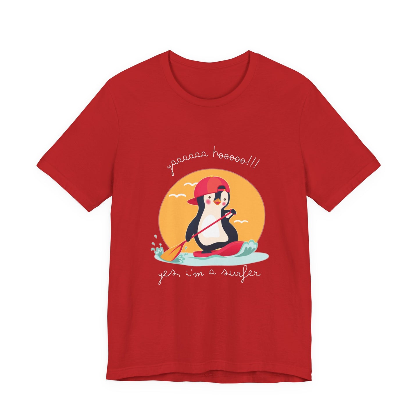 Cute Penguin Surfing Tee, Unisex