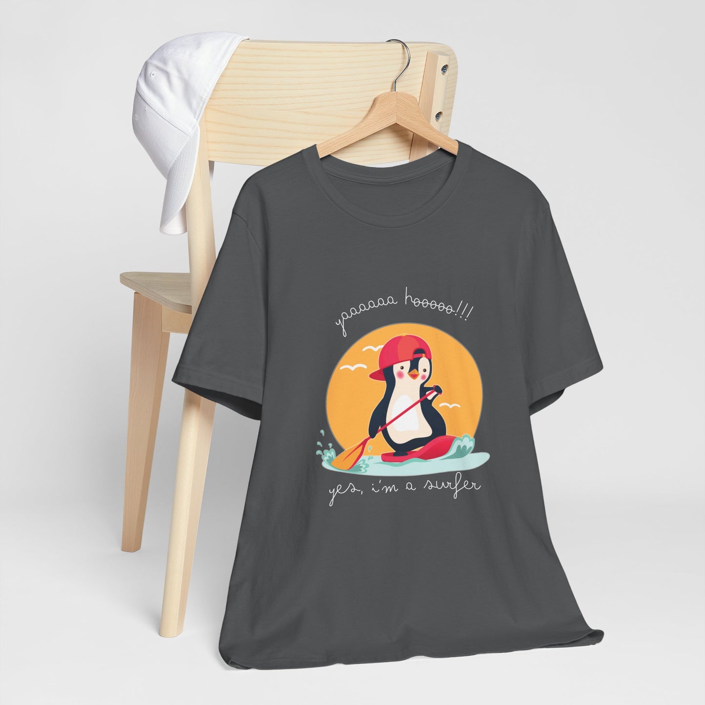 Cute Penguin Surfing Tee, Unisex