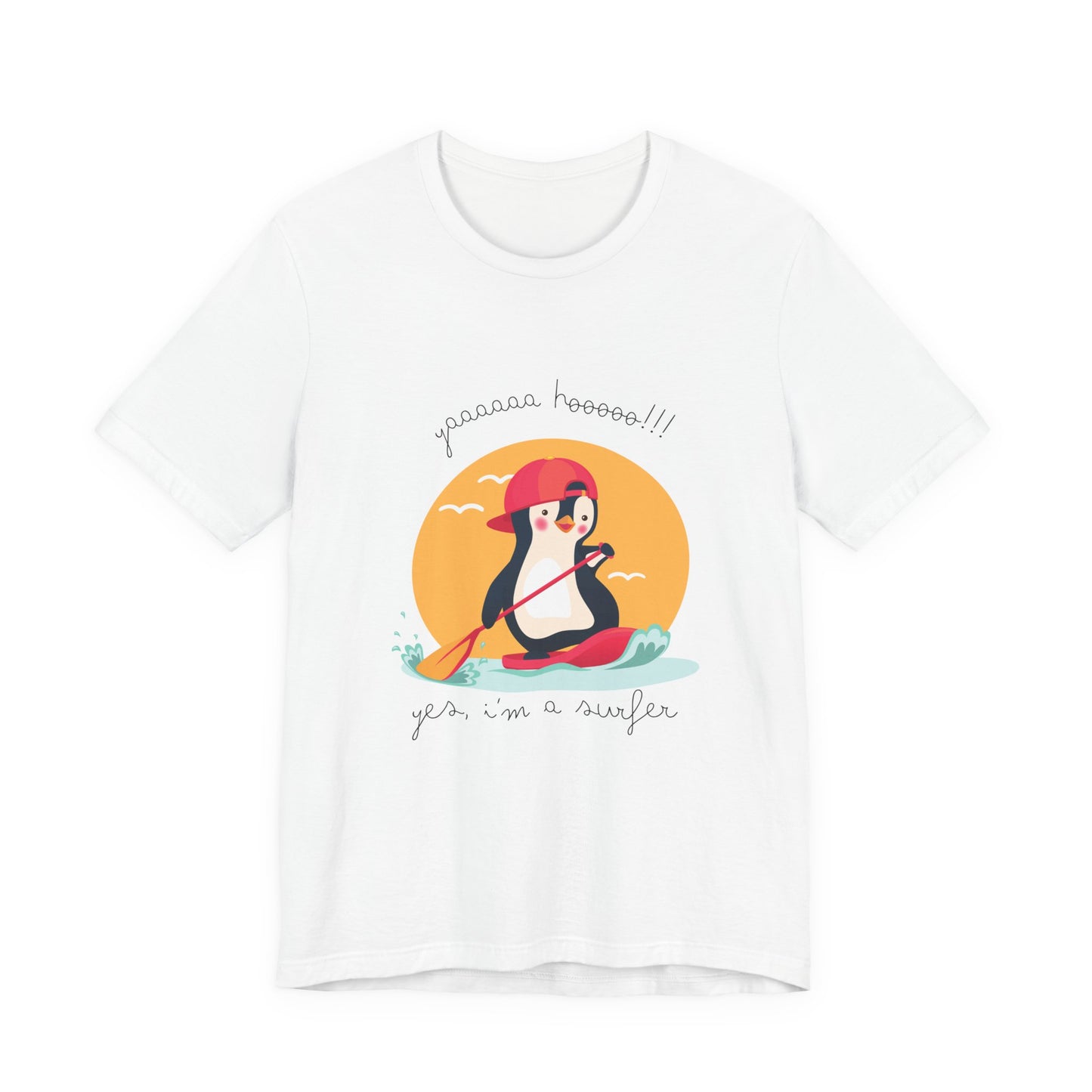 Cute Penguin Surfing Tee, Unisex