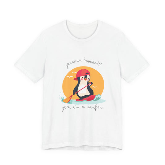 Cute Penguin Surfing Tee, Unisex