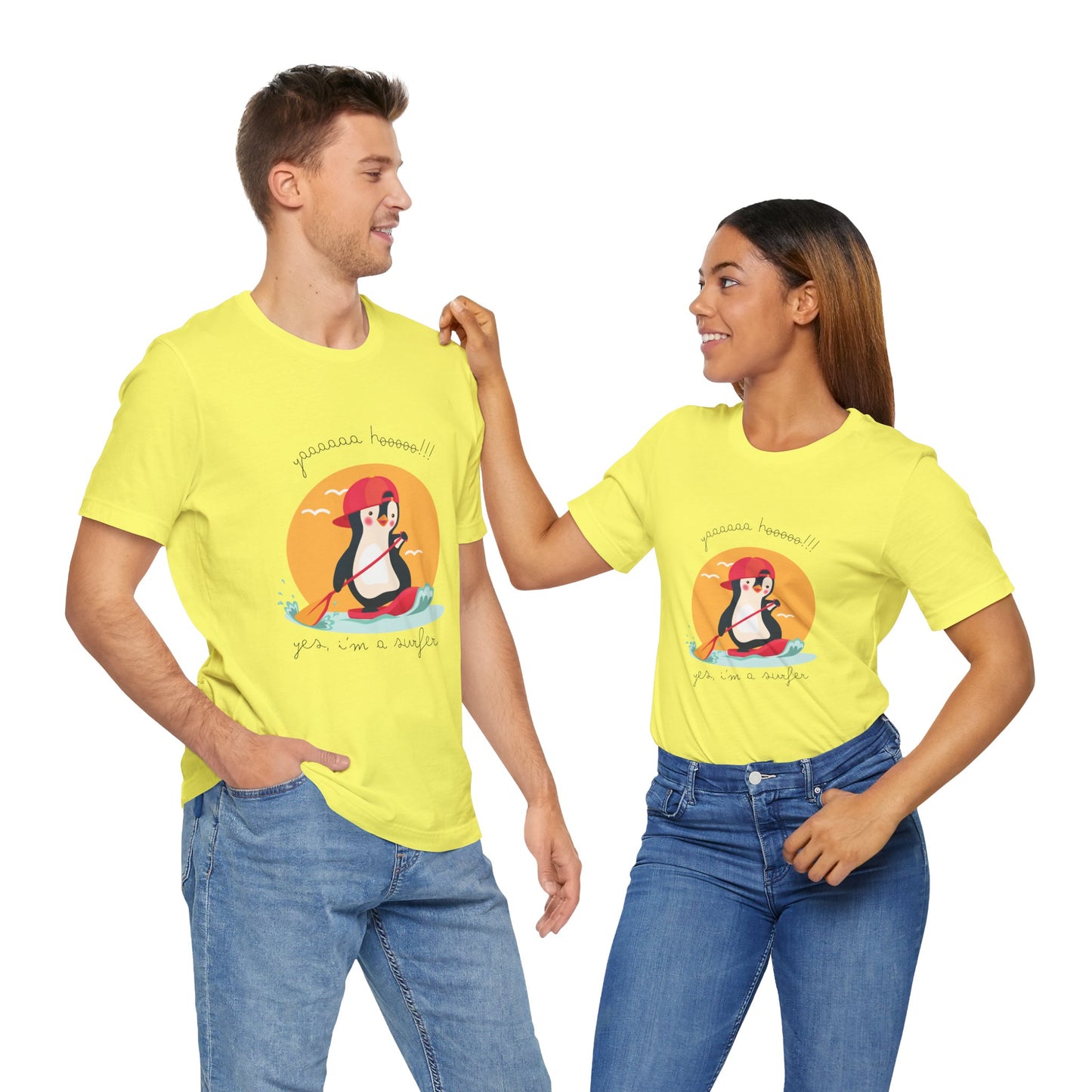 Cute Penguin Surfing Tee, Unisex