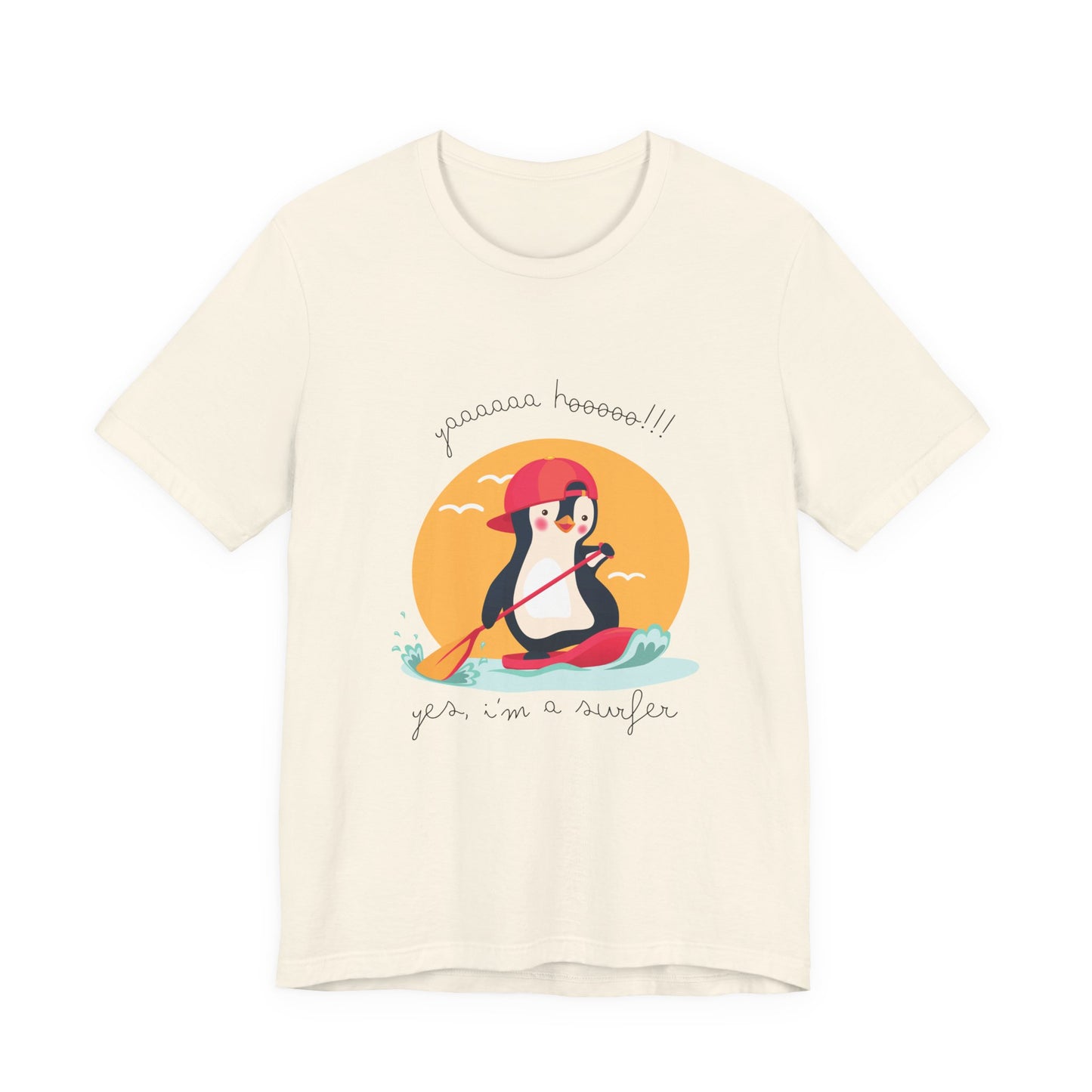 Cute Penguin Surfing Tee, Unisex
