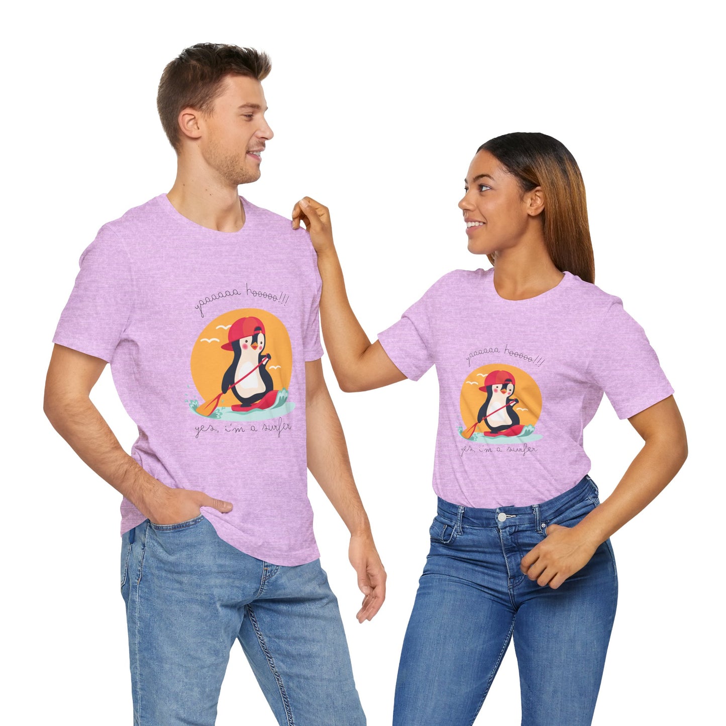 Cute Penguin Surfing Tee, Unisex