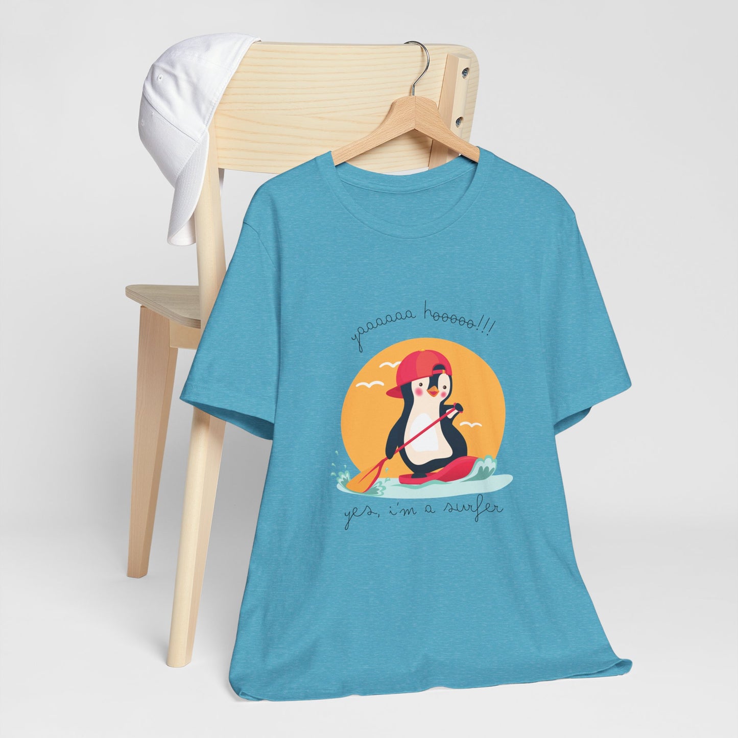 Cute Penguin Surfing Tee, Unisex