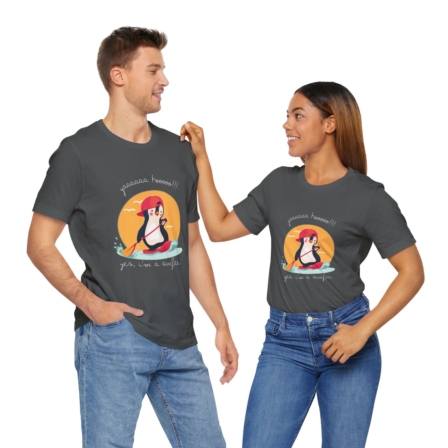 Cute Penguin Surfing Tee, Unisex