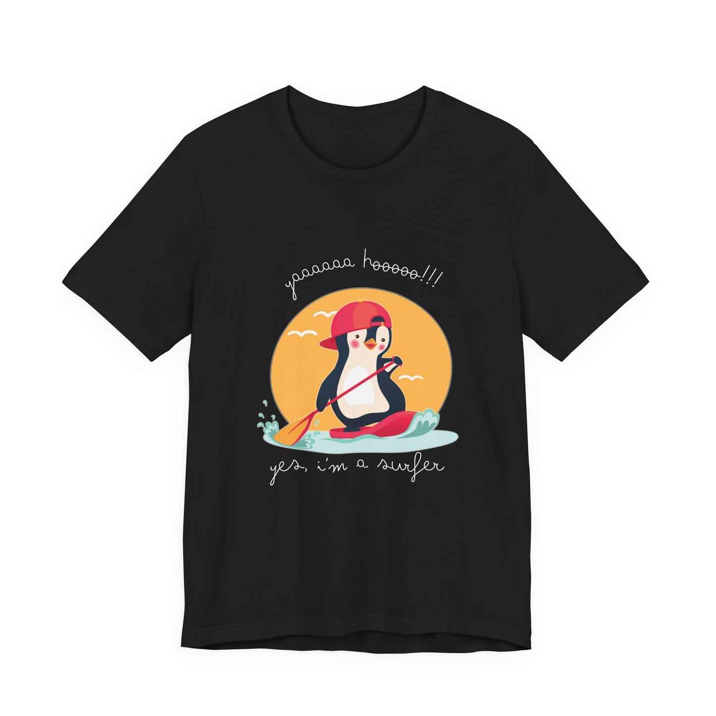 Cute Penguin Surfing Tee, Unisex