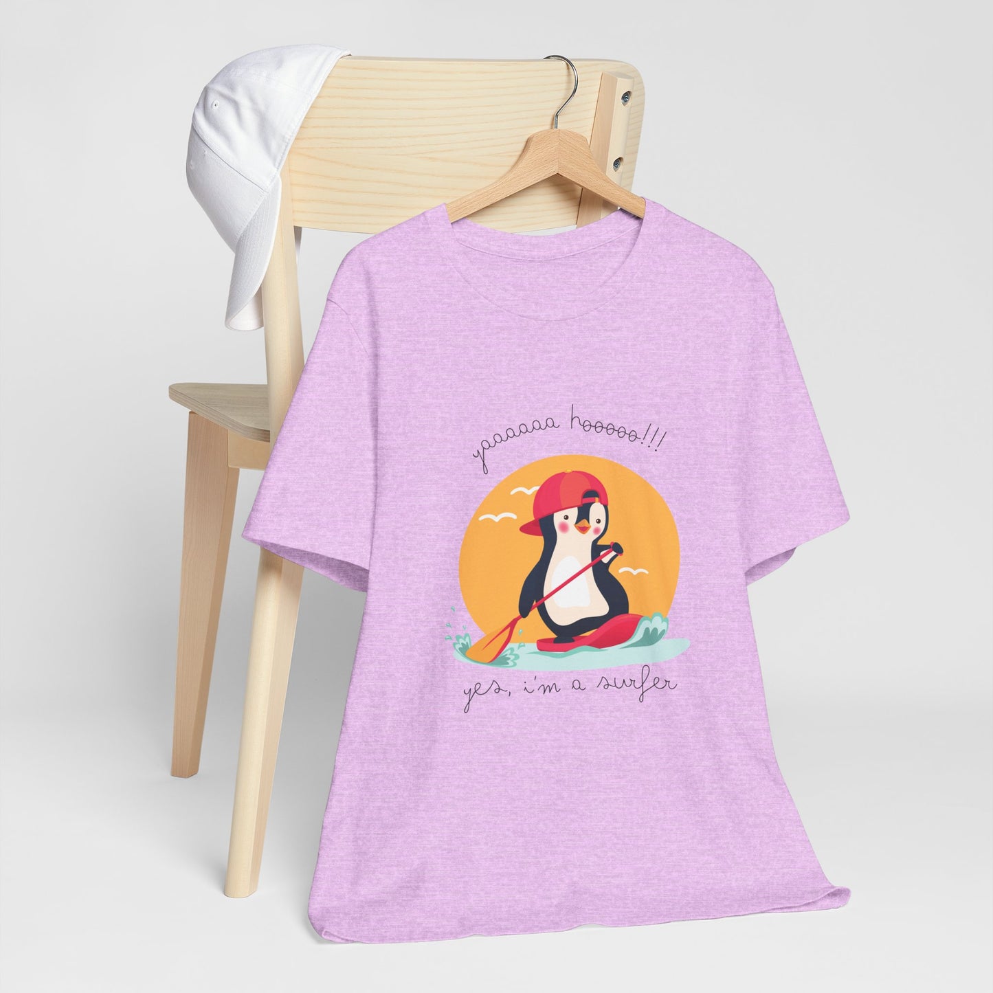 Cute Penguin Surfing Tee, Unisex
