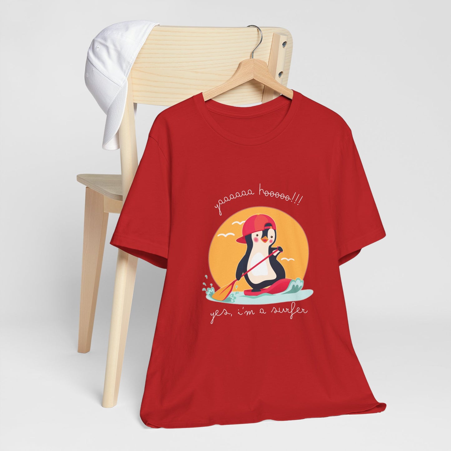 Cute Penguin Surfing Tee, Unisex