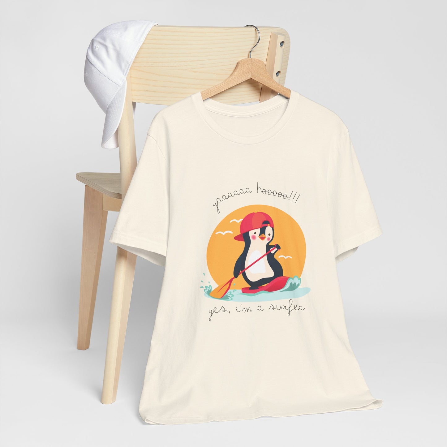 Cute Penguin Surfing Tee, Unisex