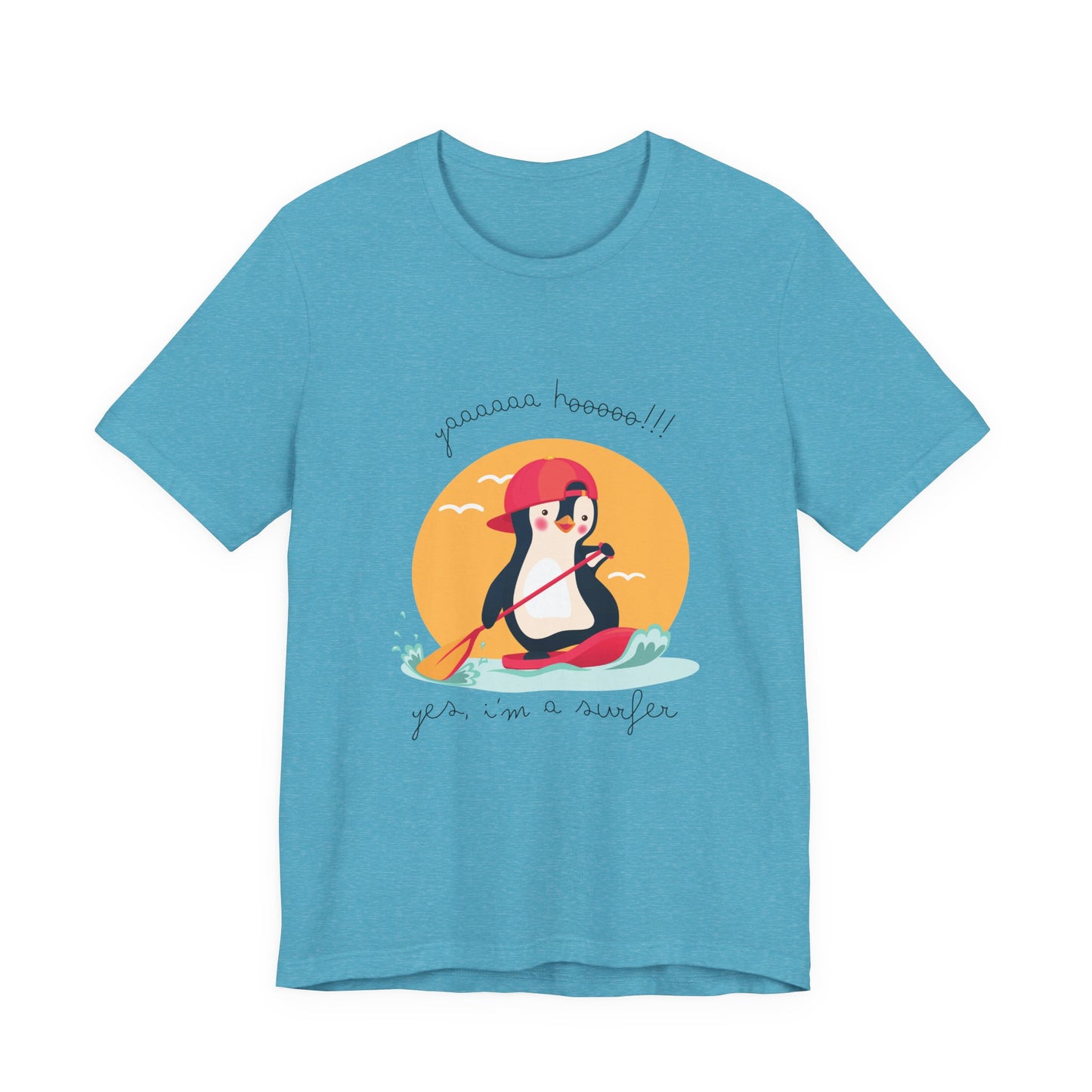Cute Penguin Surfing Tee, Unisex