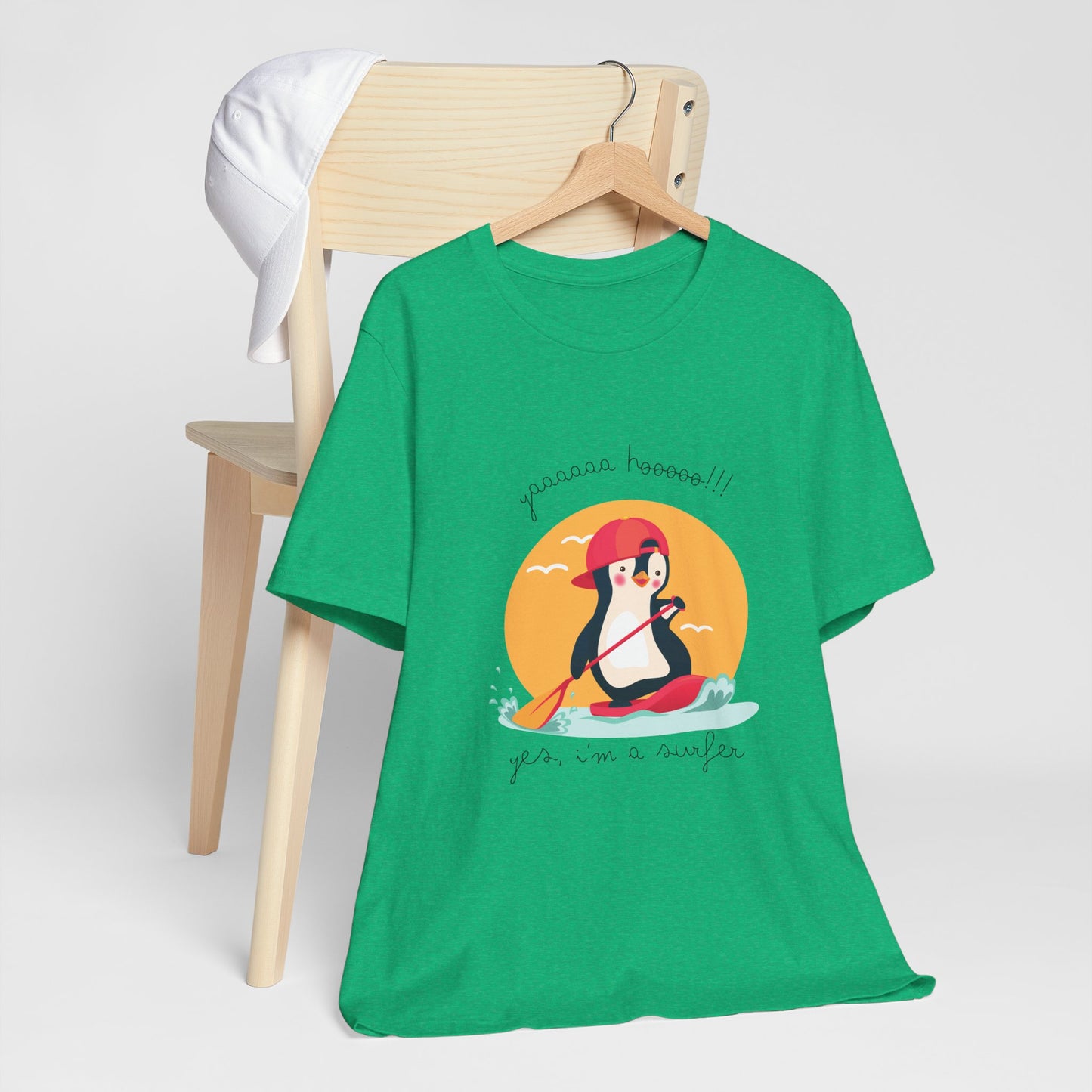 Cute Penguin Surfing Tee, Unisex