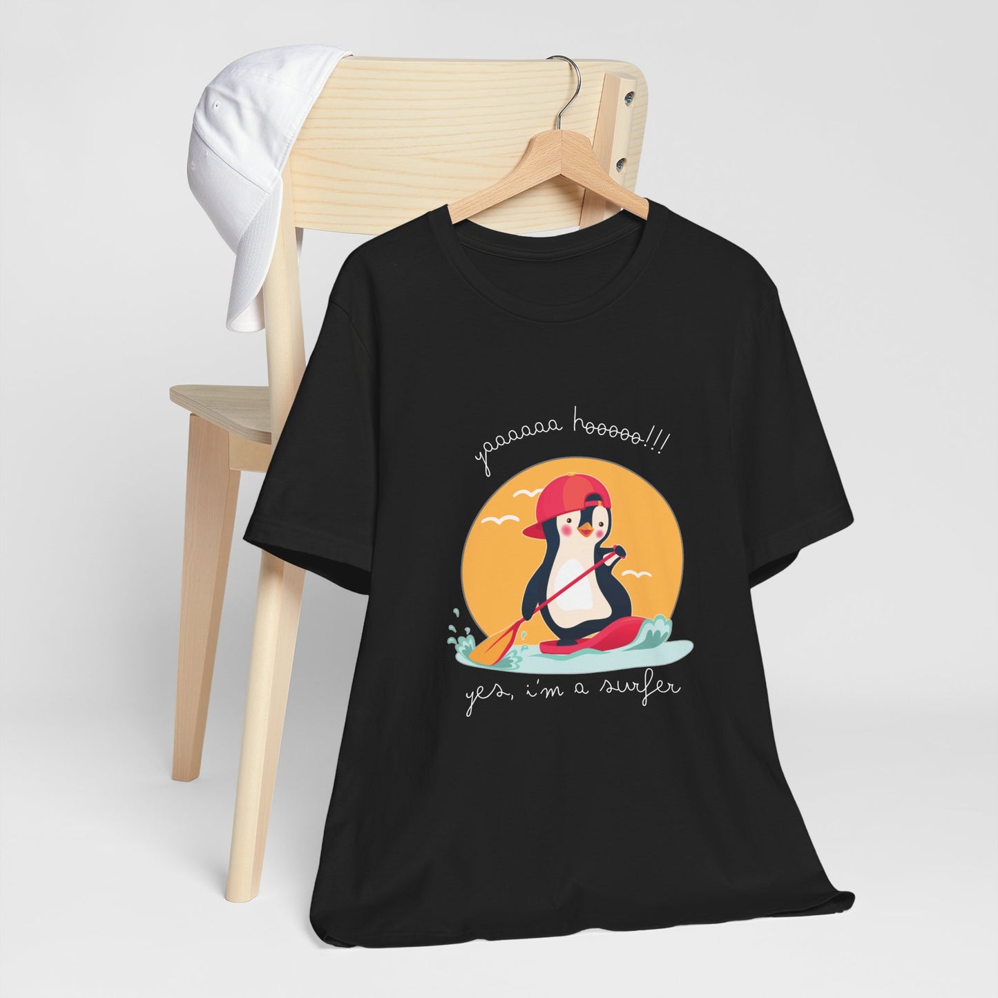 Cute Penguin Surfing Tee, Unisex